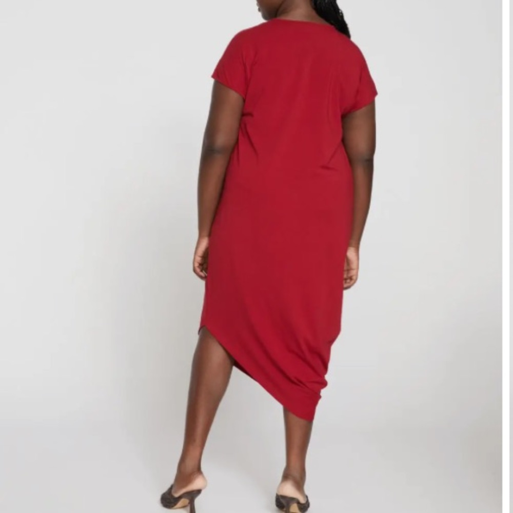 Universal Standard Iconic Geneva asymmetric dress dark red